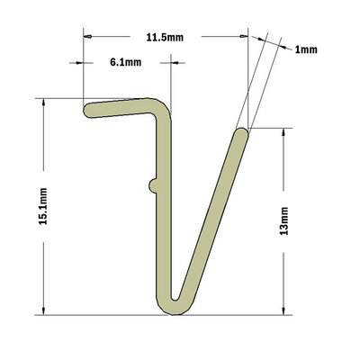 61-120-0 MODULAR SOLUTIONS SEALING PROFILE RETAINING INSERT, RIGID PANEL GASKET, 8FT